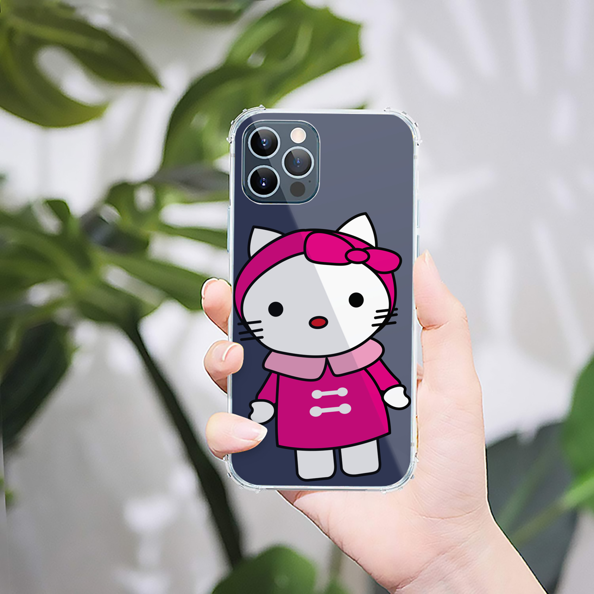 （画像用） Hello Kitty ハローキティ 【iPhone 12シリーズ対応】透明スマホケース（クリアソフトケース）